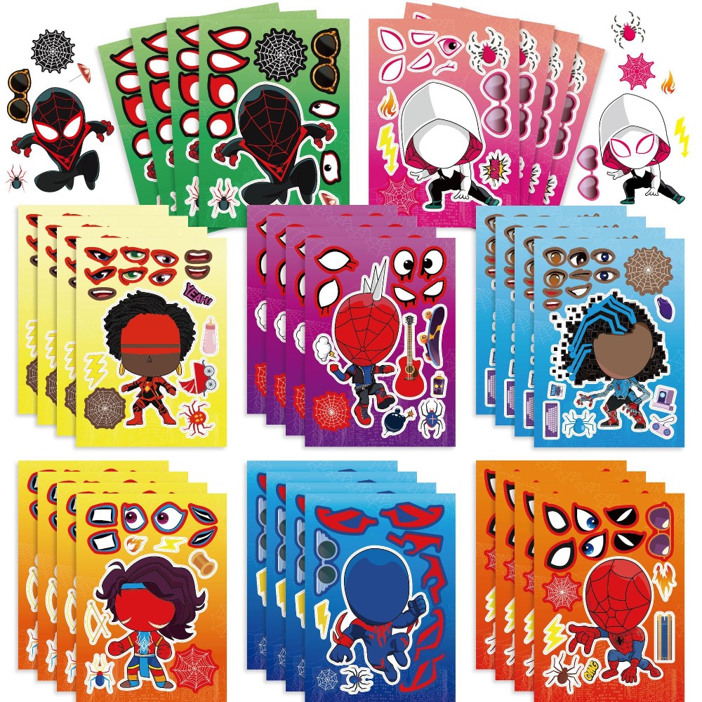 Party Games Quiz - Adesivos de quebra-cabeça do Homem-Aranha, 8/24