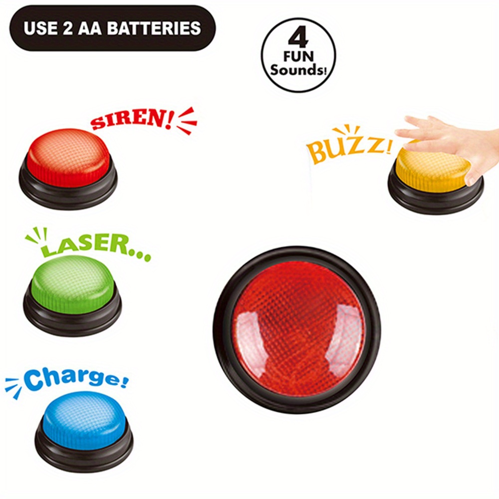 4 pçs luzes e sons zumbador br - Party Games Quiz avaliação e preço