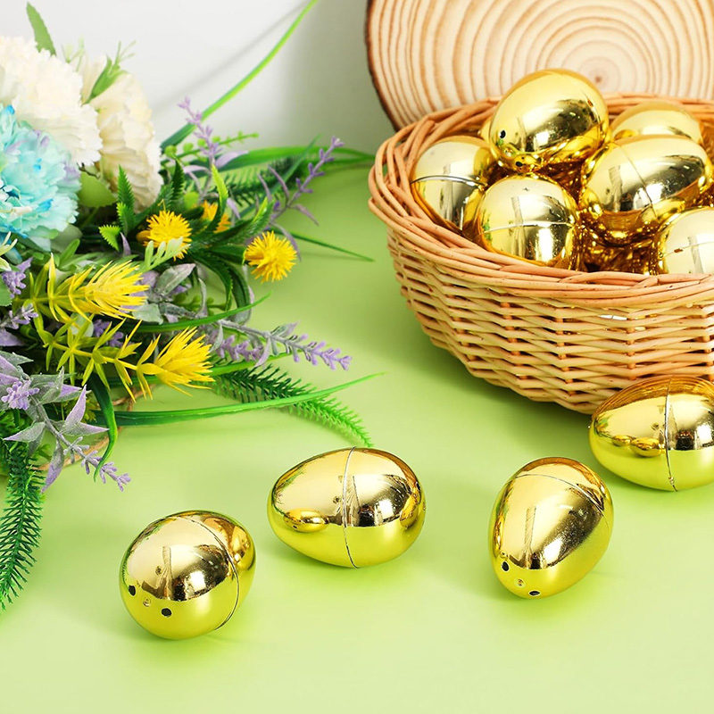 6-24 pçs ovos de páscoa dourad - Party Games Easter Egg avaliação e preço